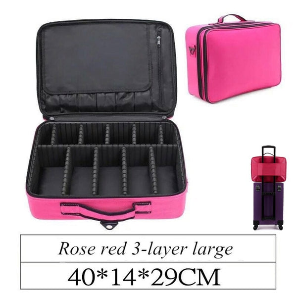 Women High Quality Professional Makeup Organizer Bolso Mujer Cosmetic Case Free Shipping