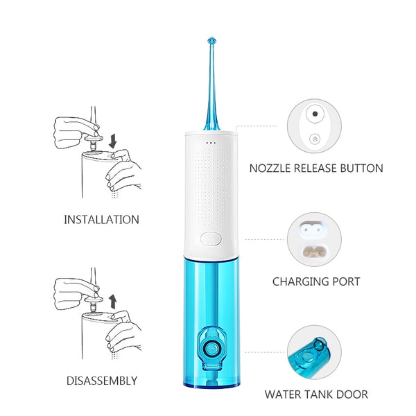 Water Flosser Dental Oral Irrigator for Teeth Cleaner - Anti Leakage Design, Portable and Rechargeable measurement