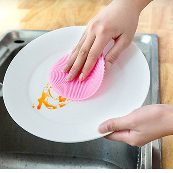 Multifunction Silicone Dish Bowl Cleaning Brush Silicone Scouring Pad Silicone Dish Sponge Kitchen Pot Cleaner Washing