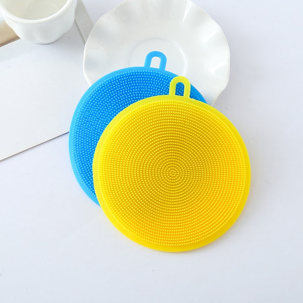 Top 2019 product Multifunction Silicone Dish Bowl Cleaning Brush Silicone Scouring Pad