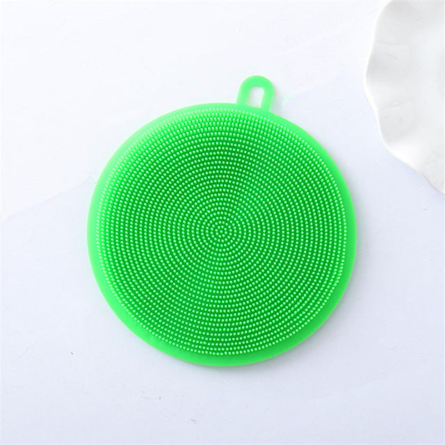 Multifunction Silicone Dish Bowl Cleaning Brush Silicone Scouring Pad with variety of color