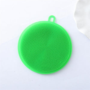 Multifunction Silicone Dish Bowl Cleaning Brush Silicone Scouring Pad with variety of color